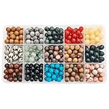 Picture of GangGangHao 375pcs 8mm Real Natural Round Stone Beads Smooth Crystals Loose Gemstone Multi Color Mixed DIY for Jewelry Making(8mm,15 Color Mix-S1)