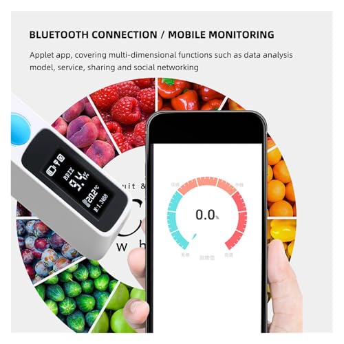 DOTHMVGTD Réfractomètre À Sucre Dent Bleue 0~55%/0 95%, Indice De Réfraction ± .1%, Moniteur en Ligne Intelligent ATC, Compteur Contrôle avec Application Mesure De PréCision(0-95 0.1) – vue 4