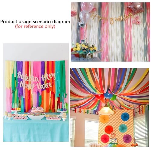 Image of Green and Pink Crepe Paper Streamers 1.8 Inch Widening 8 Rolls,Green and Pink Party Streamer 82 feet per roll for Birthday Wedding Pink Green Party Decorations