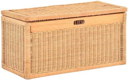 Korb mit Deckel Rattan geflochten Regalkorb, Schrankkorb Aufbewahrung...