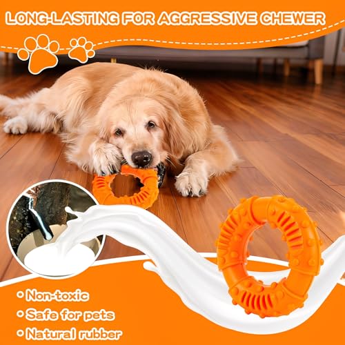 AHEJIOO Hundespielzeug Unzerstörbar Gummi Für Starke Kauer, Kauspielzeug Hund zur Zahnreinigung, Hunde Spielzeug, Unzerstörbares Hundespielzeug Für Kleine, Mittlere & Große Hunde﻿(13cm)