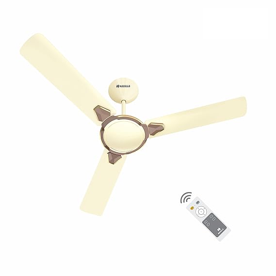 Havells Equs 1200mm Energy Saving with Remote Control 5 Star Decorative BLDC Ceiling Fan (Bianco Bronze, Pack of 1)