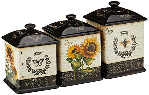 International Sunflowers Canister Set for French Decor Fans