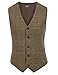PJ PAUL JONES Mens Suit Vest Casual Slim Fit 5 Button Dress Tweed Herringbone Waistcoat