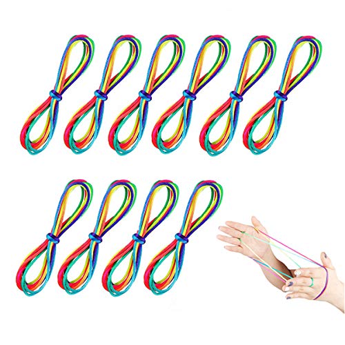 Huker 10 Pezzi Giochi di Corda Arcobaleno Dito