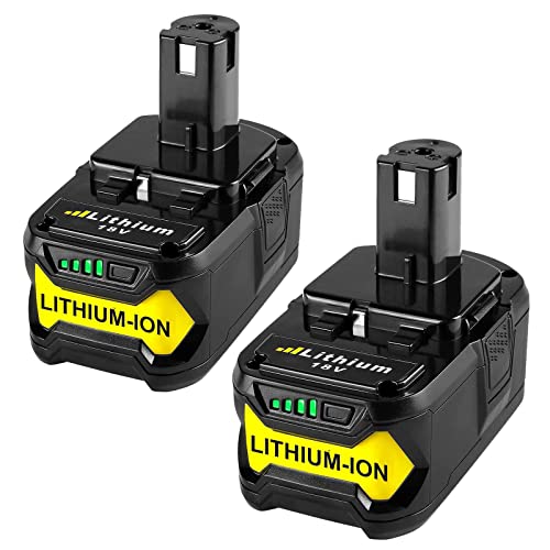 2 Packs 6.0Ah 18 Volt High Capacity Replacement for Ryobi 18V Battery 6000mAh, Compatible with Ryobi 18 Volt Lithium ion Battery P108 P107 P105 P104 P103 P102 Cordless Power Battery Tools (Green)