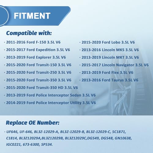 Image of Set of 6 UF646 Ignition Coil Pack Compatible with Ecoboost 2011-2020 Ford F-150 Expedition Explorer Flex Taurus Transit Lobo, Lincoln MKS MKT Navigator, 3.5L V6, Replaces DG549 C1814