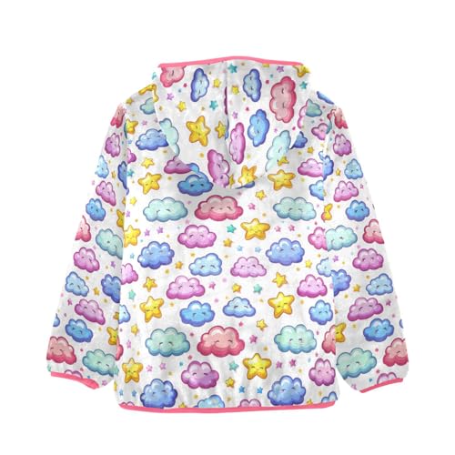 Cute Cloud Star Girls Fleece Jacket Girls Fall Jacket Girl Coats Zip Up Hoodie Children Sherpa Warm Outerwear 2-10T2