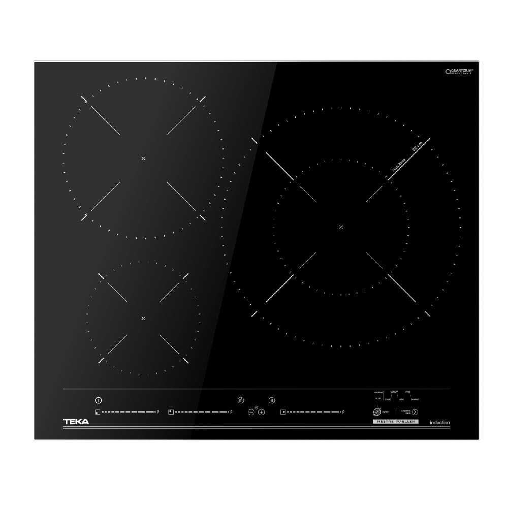 Teka Induction Hob 60 cm, Paella Area XL 32 cm, 3 Burners, Touch Control Multislider, MestrePaeller Function, Power Plus, Stop & Go, Model ITC 63320 MPS BK