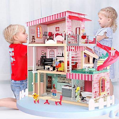 Wagoog Bambole familiari in Legno Set di 8 Figure