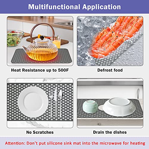 Urmona Sink Protectors For Kitchen Sink, 24.8'' X 13'' Silicone Sink Mat, Sink Mats For Bottom Of Kitchen Stainless Steel Sink, Non-Slip Folding Sink Mat For Kitchen Sink #TOP5