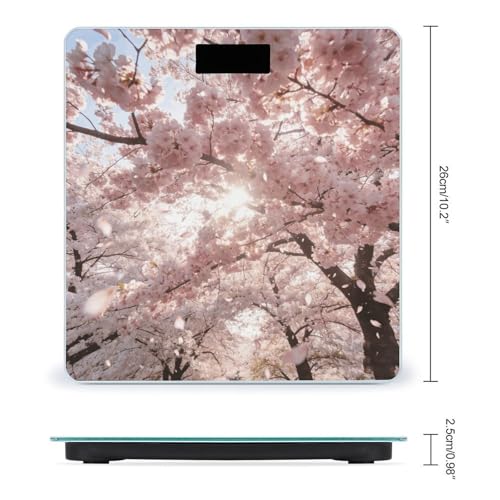 Báscula digital de baño color rosa con plataforma de vidrio templado miniatura 2