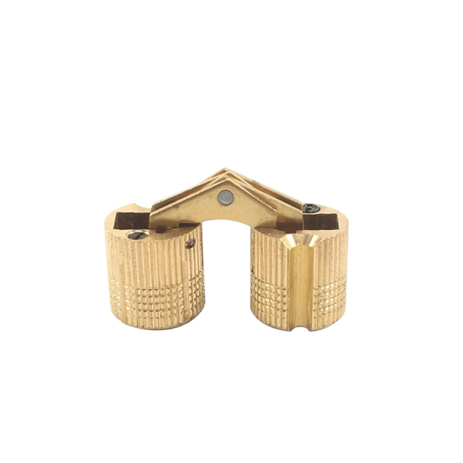 Zzupoz One Color Brass Hidden Barrel Hinges Invisible Concealed Cabinet Hinge Retro Silent Furniture Hardware For Jewelry Box 180 Degree Rotating(14Mm)