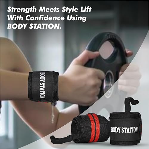 Image of Pro Weightlifting Wrist Wraps with Thumb Loop | Adjustable Gym Wrist Support for Men & Women - Powerlifting, Crossfit, Strength Training & Pain Relief