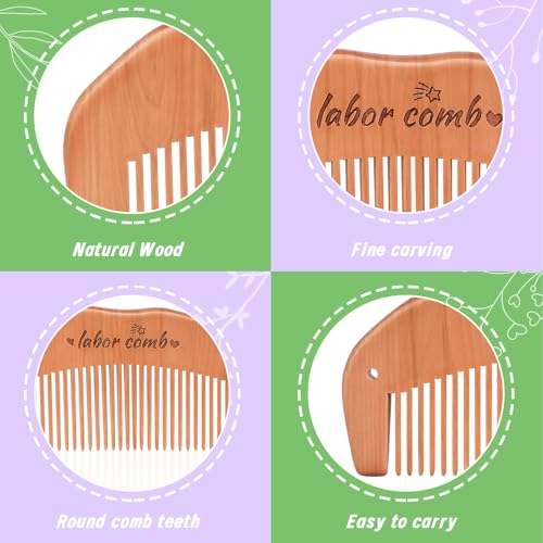 Peine de Parto FEBSNOW 2 Unidades Madera Natural miniatura 3