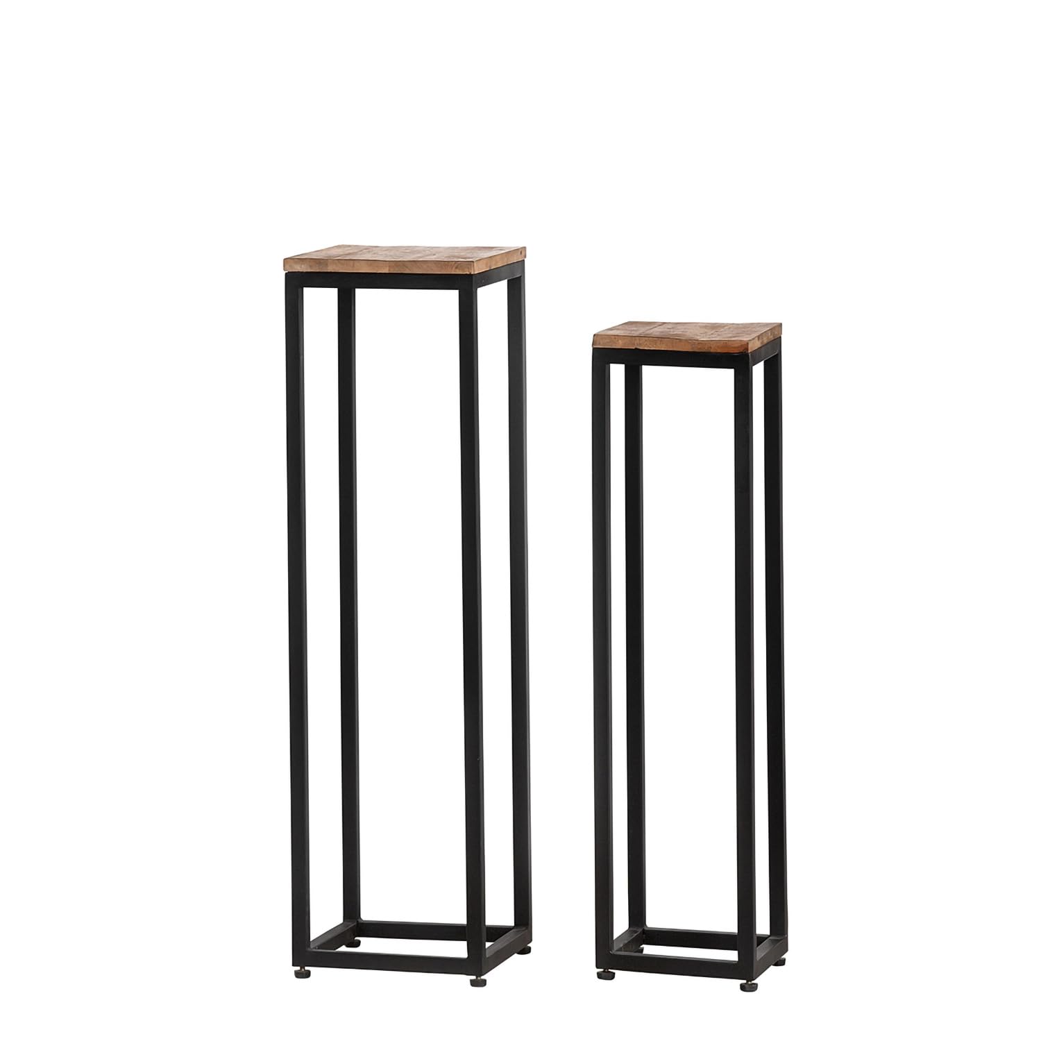 GILDE Set of 2 Decorative Metal Columns – Square – Height 90 cm x Width 25 cm – Brown/Black – Column for Decorating