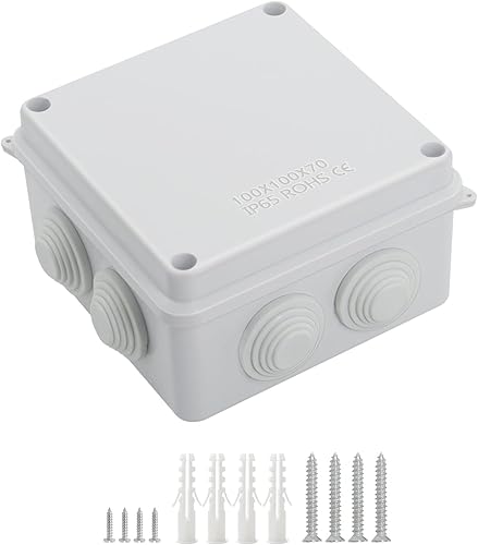 LeMotech - Caja de derivación universal de plástico ABS resistente al polvo, resistente al agua, IP65, color blanco