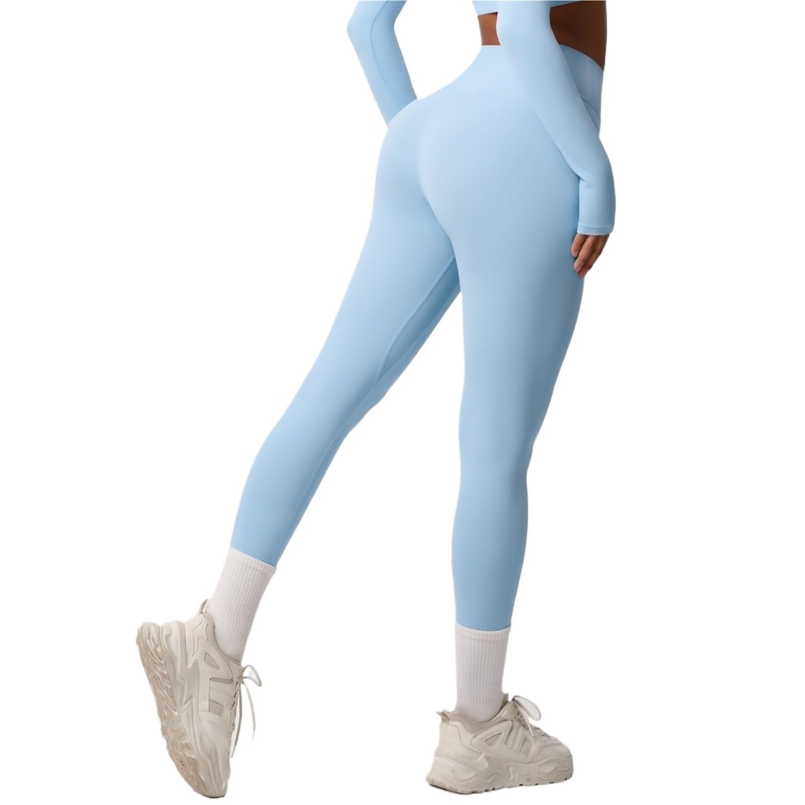 Leggings da yoga in nylon tinta unita da donna Palestra Tummy Tucking Hip Lifting Asciugatura rapida Esercizio Pantaloni Running Fitness Pantaloni