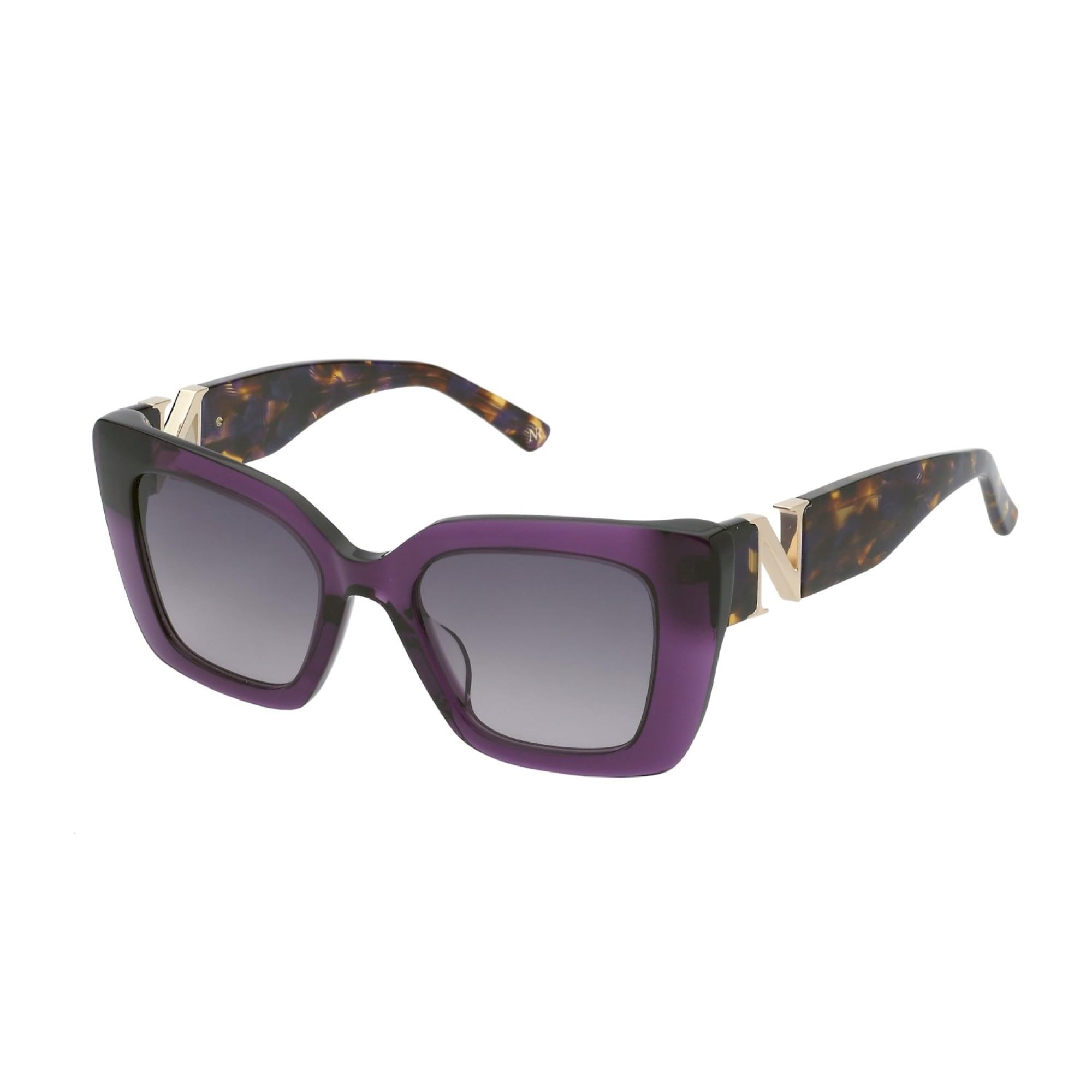 Nina Ricci Purple Snr378v 916 Woman Sunglasses Acetate Violet Smoke Squared Normal Shaded