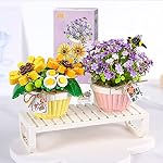MEIEST Mini Building Blocks Bonsai Plant Model Set,2 in 1 Creative DIY Simulation Particle Flower Succulent Botanical Collection Construction Building Bricks Toy for Kids Adult Home Decor (Summer)