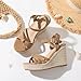 mikarka Sandals for Women 2026: Comfortable Wedge Platform Sandals Women - Braided Espadrilles for Women Ankle Strap Open Toe Wedges Heels Beach Sandals Summer Shoes Brown, US Size 7.5