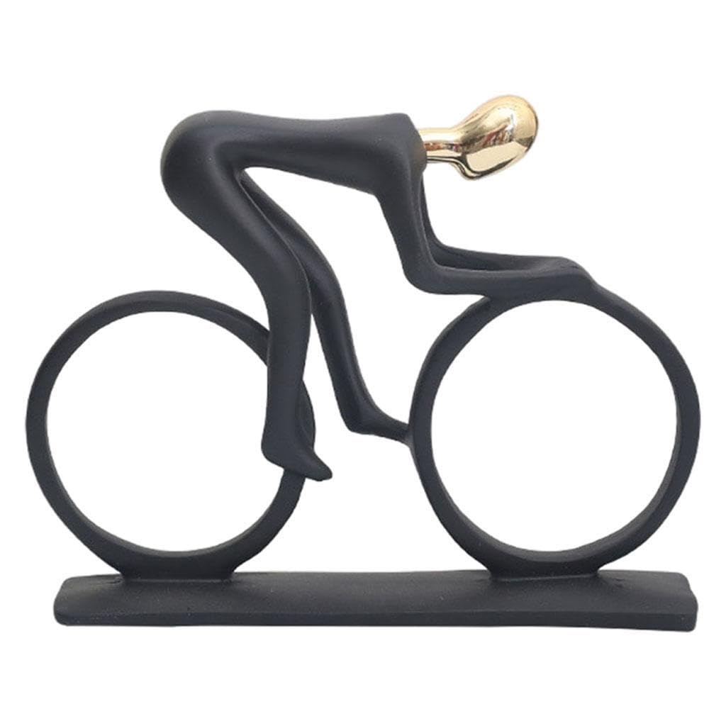 PIXZCSA Matte Glaze Home Decor Modern Abstract Rider Figurines With Unique Bicycle Rider Statue Statue Modern Bike