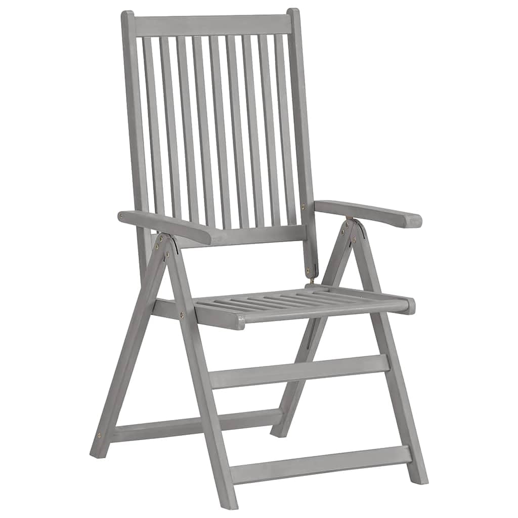 Juego De Comedor para Jardin 7 Piezas Madera Acacia Maciza | Mesa Extensible, Sillas Ajustables 5 Posiciones, Plegables, Max 110 Kg Por Asiento