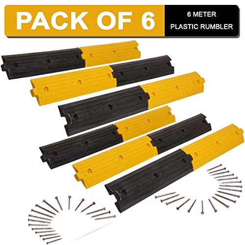 Image of LADWA 6 Mtrs Plastic Rumblers Road Safety Speed Breaker /Speed Hump in Black & Yellow Color for High Visibility