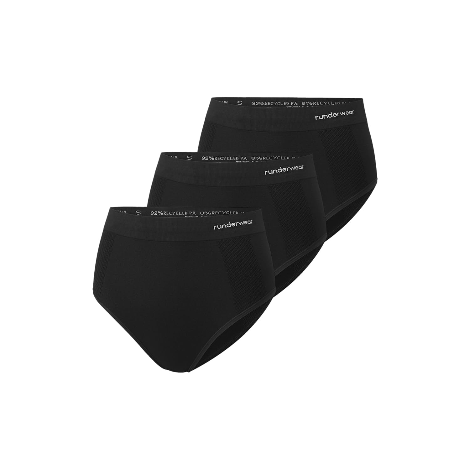 Runderwear Women's Black Running Underwear 3 Pack – Sports Underwear For Moisture Wicking, Breathable, Anti-Chafe, Seamless ’S Sports Knickers