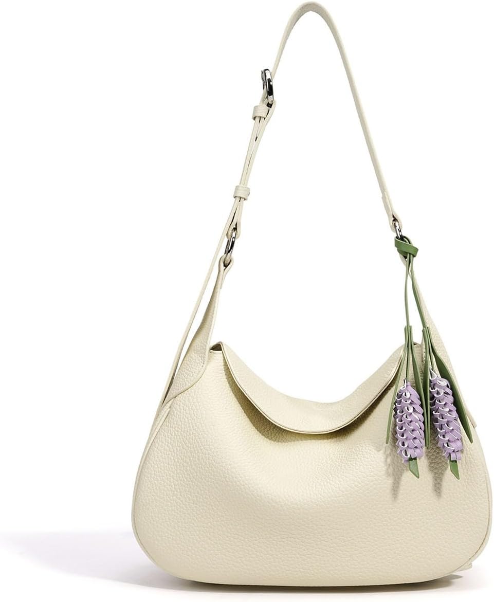 genuine Leather crossbody Purses for Women Shoulder Bag Medium Hobo Bag Slouchy Crescent Purse with magnetic snap