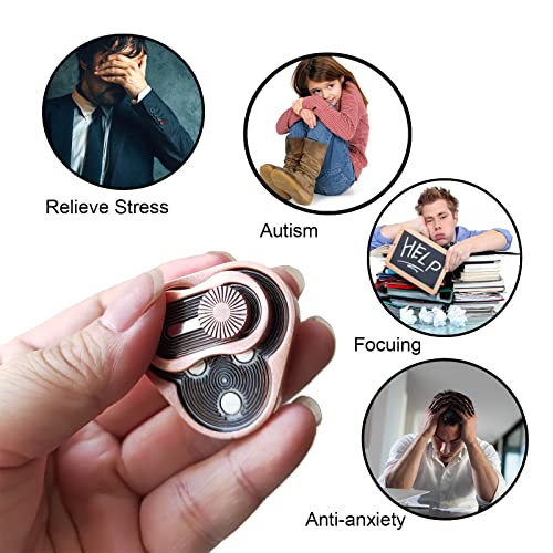 FSFHSJ Metal Fidget Slider,Triangle Rotation Metal Fidget Toys, Clover Shape EDC Adult Toys ,Fidget Toys Adults for Stress and Anxiety Relief，ADHD Fidget Toys Adults Suitable for Office (Bronze) - Thumbnail 5