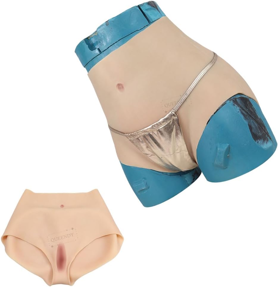 Realistic Silicone Panties with Fake Vagina & HIPS Lifter Sissy Hiding Gaff Triangle Briefs for Crossdresser Shemale