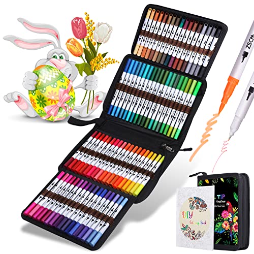 ZSCM Double Tip Pens, 72 Colors Set of Double Tip Pens for Coloring Painting, Calligraphy…, 1 count (Pack of 72)