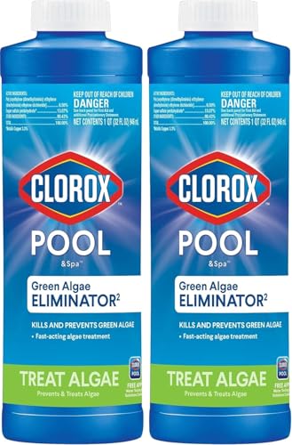Clorox® Pool&Spa™ Swimming Pool Algaecide, Prevents and Treats Pool Algae, Non-Foaming, 1 Quart (Pack of 2)