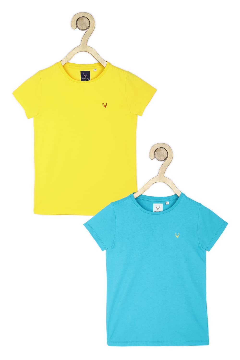 Allen SollyGirls | Half Sleeve Crew Neck Regular Fit Solid Polycotton T-Shirt