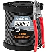 100FT 1/8" T316 Stainless Steel Cable Marine Grade, Wire Rope Cable For - View #9
