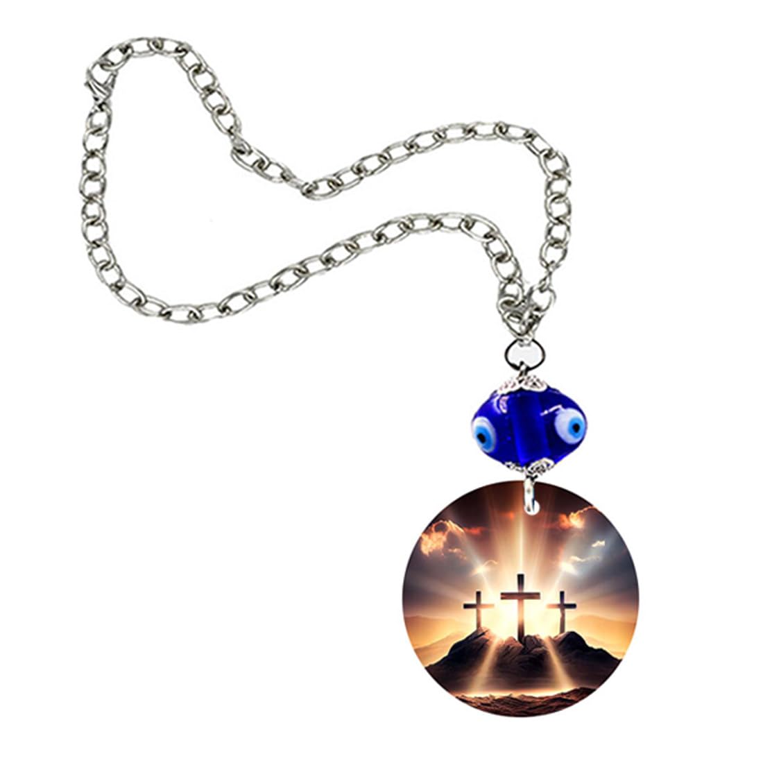 AFHAFH Lord Jesus Holy Cross Religious Symbol Evil Eye Lucky Charm Hanging Ornament