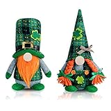 oniuezky 2 pezzi st patrick's day gnome decoration ornament irish leprechaun con cappello a griglia verde per decorazioni per la casa.