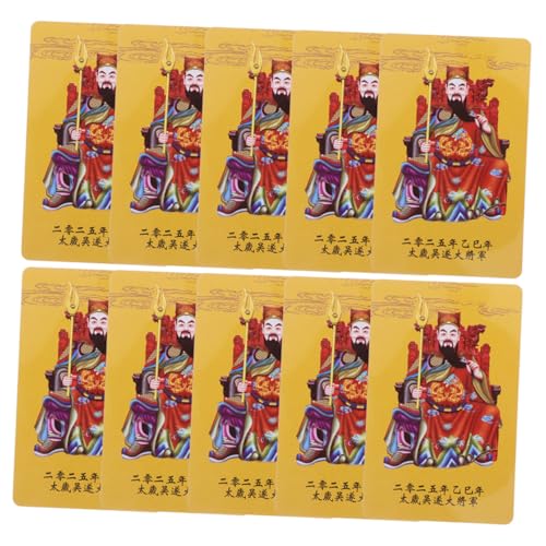 NUOLUX 20個年蛇年太?? 金色フクロウ装飾入り護符カード 遂 の平安祈願