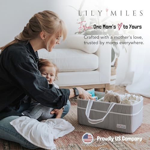 Lily Miles LM003 Baby Diaper Caddy - Large Organizer Tote Bag For Baby Essentials Boy Or Girl - Baby Shower Basket - Nursery Must Haves - Registry Favorites - Newborn Caddie Car Travel thumb #5