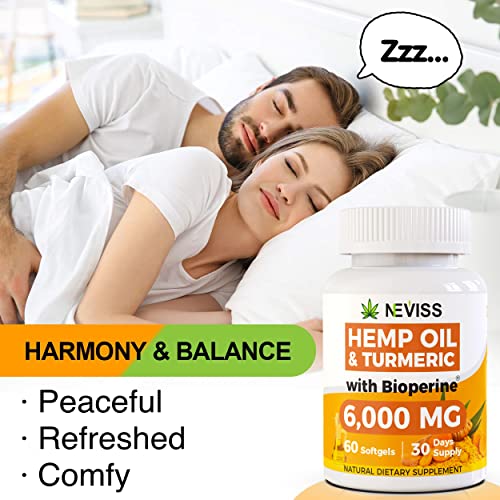 2 Pack Hēmp Oil Capsules With Turmeric - Organic Hēmp Softgels Pills With Turmeric Curcumin, Black Pepper - Vegan Omega 3 & 6 Supplement - Extra Strength & Absorption - Made In Usa - 120 Softgels #TOP3