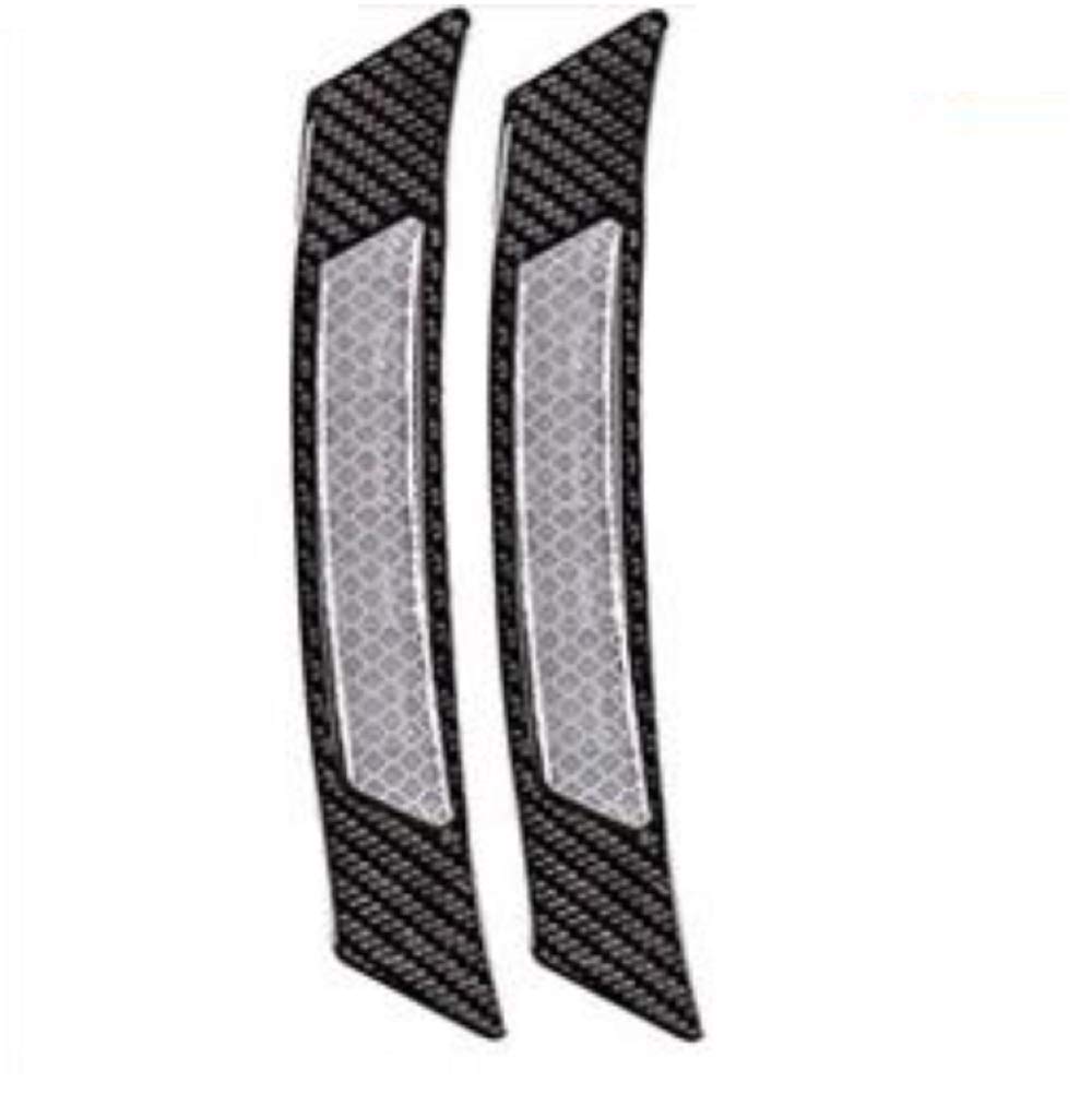 TRUE LINE Automotive Inner Reflective Black Carbon Fiber Wheel Well Fender Door Bumper Trim Molding (Silver)