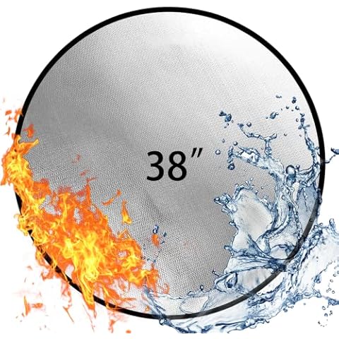 Fire Pit Mat for Decking Heat Resistant Grill Fireproof Mat Round Outdoor Bbq Protective Pad, Heat Proof Mat for Under Fire Pit Fireplace Camping Patio Deck Lawn Stove (38 inches) Cover