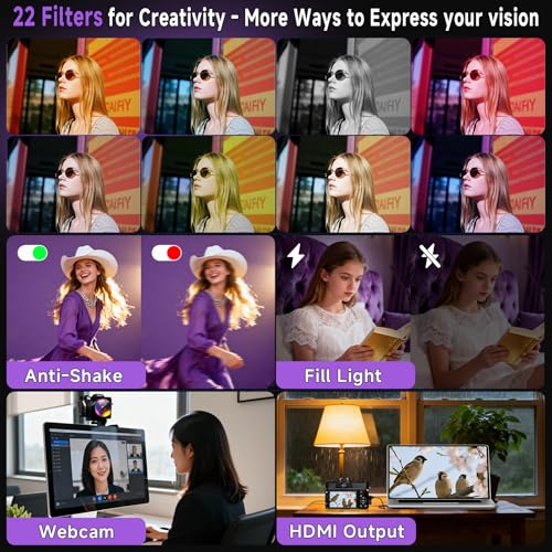 Image of 6K Digital Camera for Photography Autofocus, 2026 Upgraded 64MP WiFi Vlogging Camera for YouTube with 3 inch 180 Flip Screen 16X Zoom, 64GB SD Card & 2 Batteries Compact Travel Camera for Beginners Teens