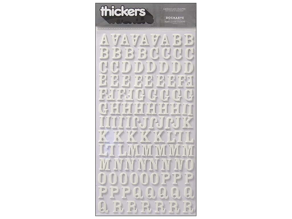 American Crafts 42954 6 x 11-inch Rockabye Thickers Foam Stickers Sheets, Pack of 2, White