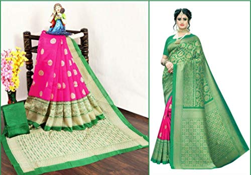 Image of Sidhidata Women's Printed Art Silk Saree With Blouse Piece (Free Size)