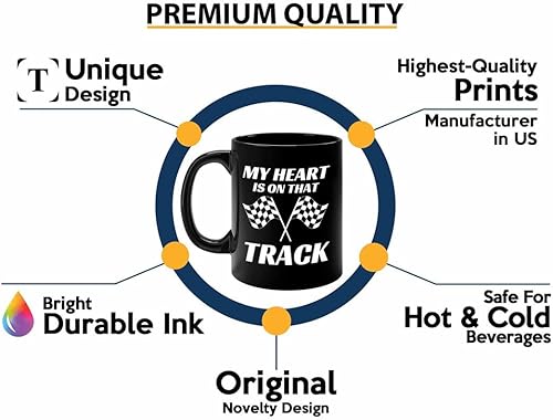 Miniatura 2 de Taza de café Racer de 11 onzas, color negro, On That Track - Fuel Speed Racer Car Guys Circuit Automotriz Racing Boy Regalos para él, papá, hombres,