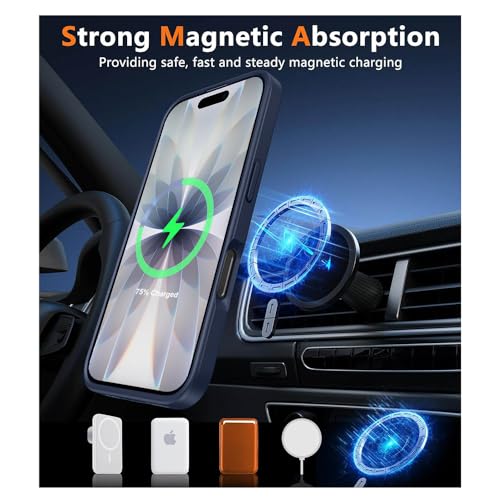 Image of iPhone 17 Magsafe Hard Back Case | Matte Design & 360 Protection | Military-Grade Apple iPhone 17 Cover | Strong Magnet Back - Blue
