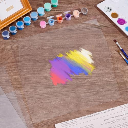 Image of AHANDMAKER 8 Sheets Clear PET Sheet 9.84 x 9.84 Inch Transparent 0.5mm Thin Plastic Sheets Thin Acrylic Panel for Crafts, Picture Frames, Painting DIY Display