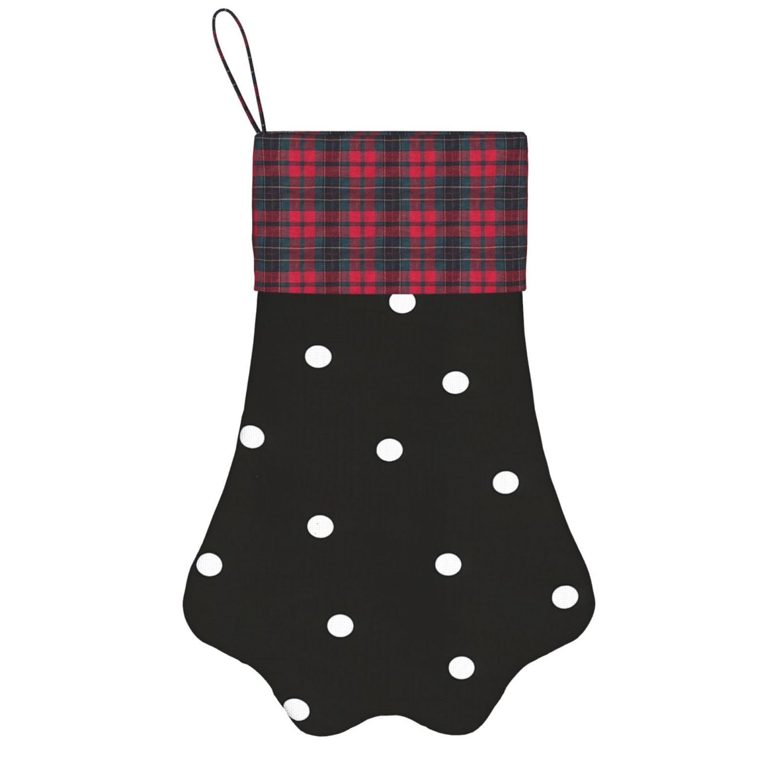 MQGMZ Dot Black & White Print Xmas Fireplace Pet Stockings Family Holiday Dog Cat Gift Christmas Tree Season Decor